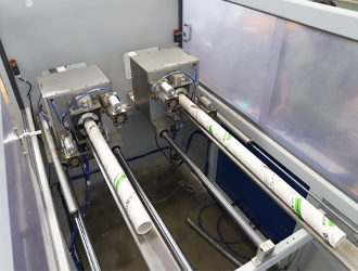 LSDP75PVC línea de extrusión de tubo doble con envoltura de película en línea 