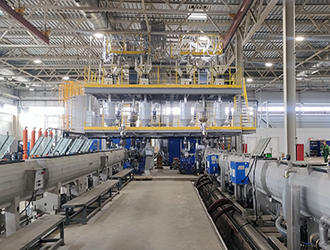 Caso | Línea de extrusión de tubos de coextrusión de tres capas de HDPE 