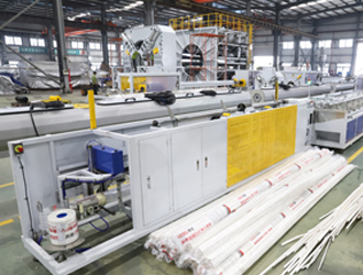 LSDP 63 PVC doble línea de extrusión de tubos w / embalaje en línea 